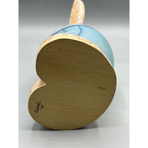 Vintage Wooden Egg-Shaped Easter Rabbit Bunny Easter Best Outfit - Picture 7 of 8